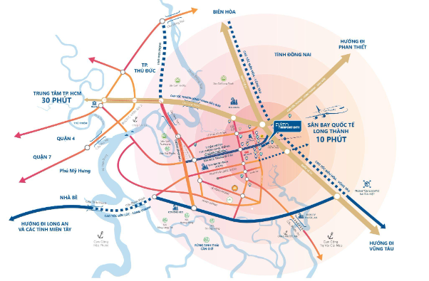 Đường sắt nhẹ Thủ Thiêm - Long Thành kết nối FIATO AIRPORT CITY với sân bay Long Thành
